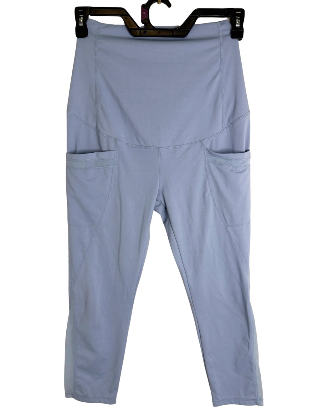 3/$20 Maacie High-Rise Light Blue Pocket Capri Leggings for Women Size Medium